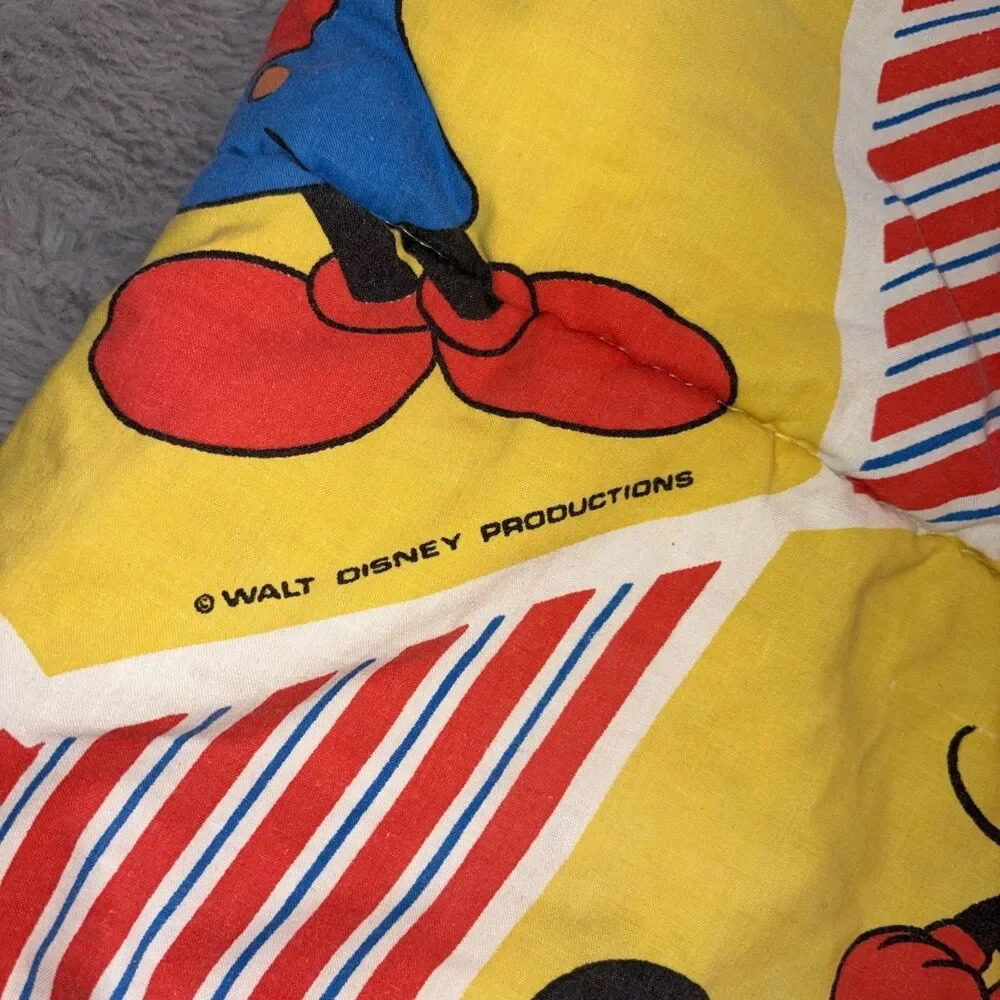 vintage Disney Mickey Minnie Mouse Pluto Sleeping Bag 77